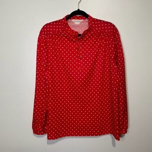 Lady Devon Vintage 1970s 1980s Polka Dot Blouse R… - image 1